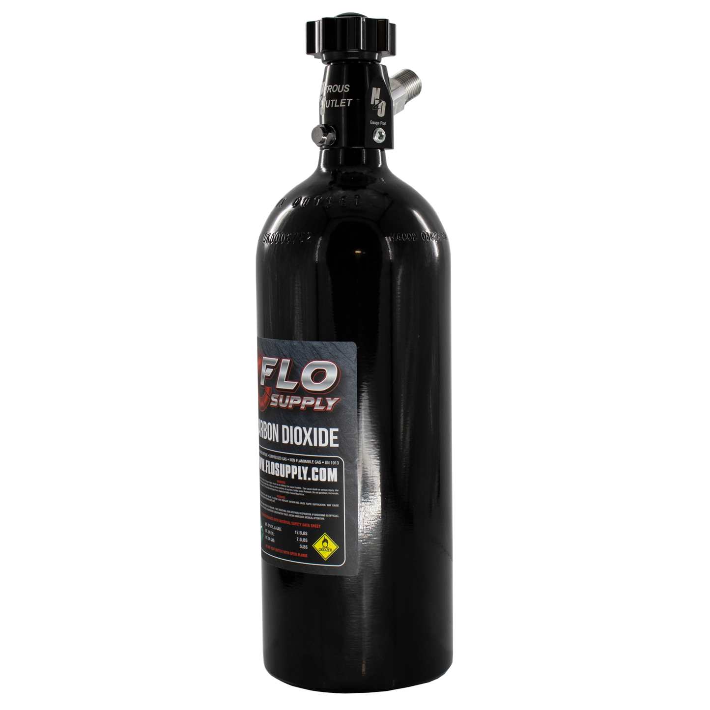 Flo Supply 5lb CO2 Bottle - Billet .508ID Valve (Includes CO2 Adapter)