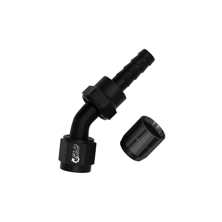 AN Crimp 45 Degree Swivel Hose End