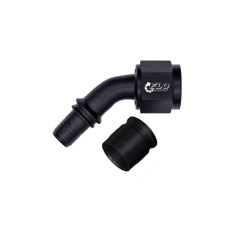 AN PTFE Crimp 45 Degree Swivel Hose End