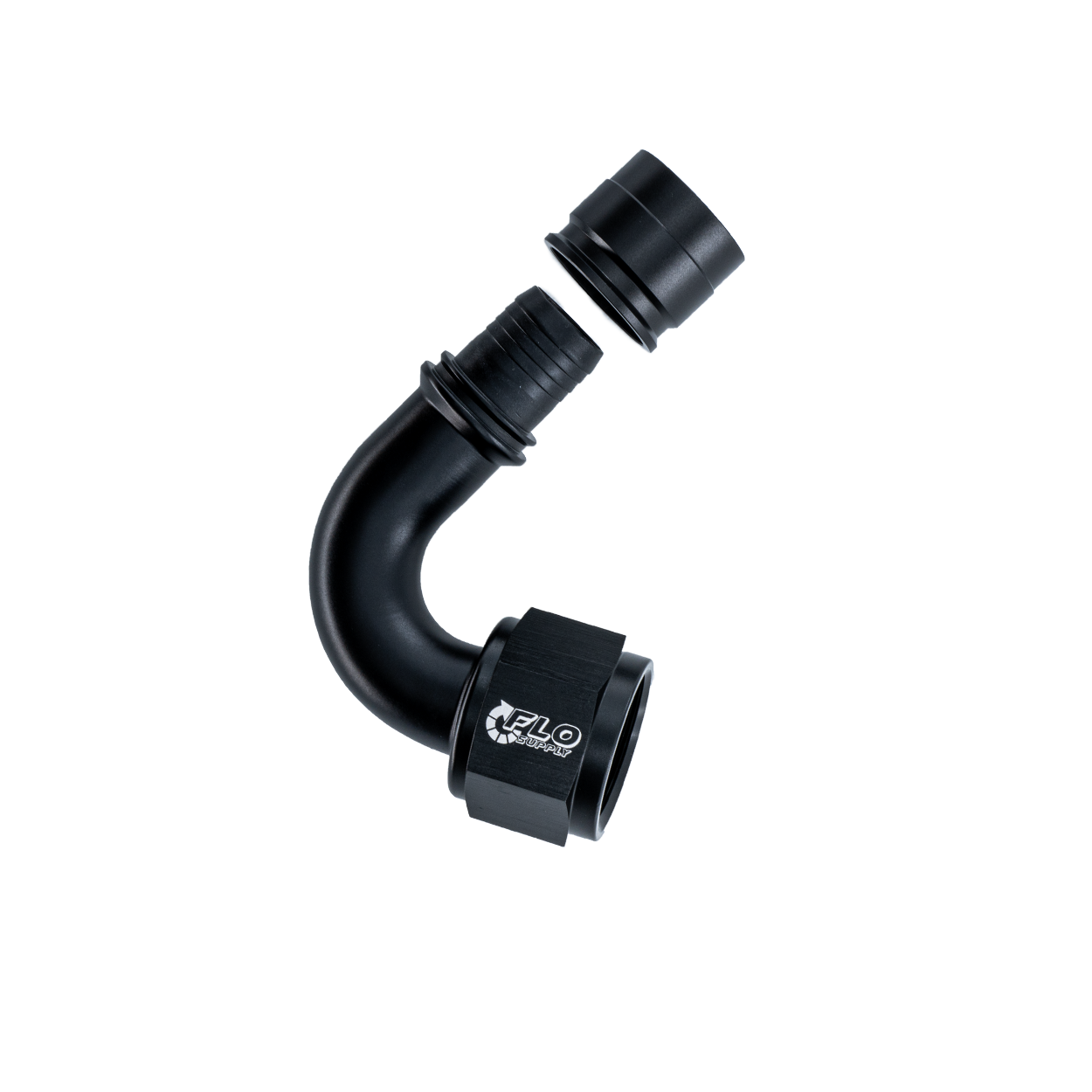 PTFE Crimp 120 Degree Swivel Hose End-Matte Black