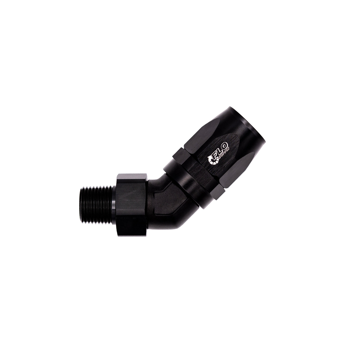 NPT To AN EZ Connect Forged 45 Degree Swivel Forged Hose End