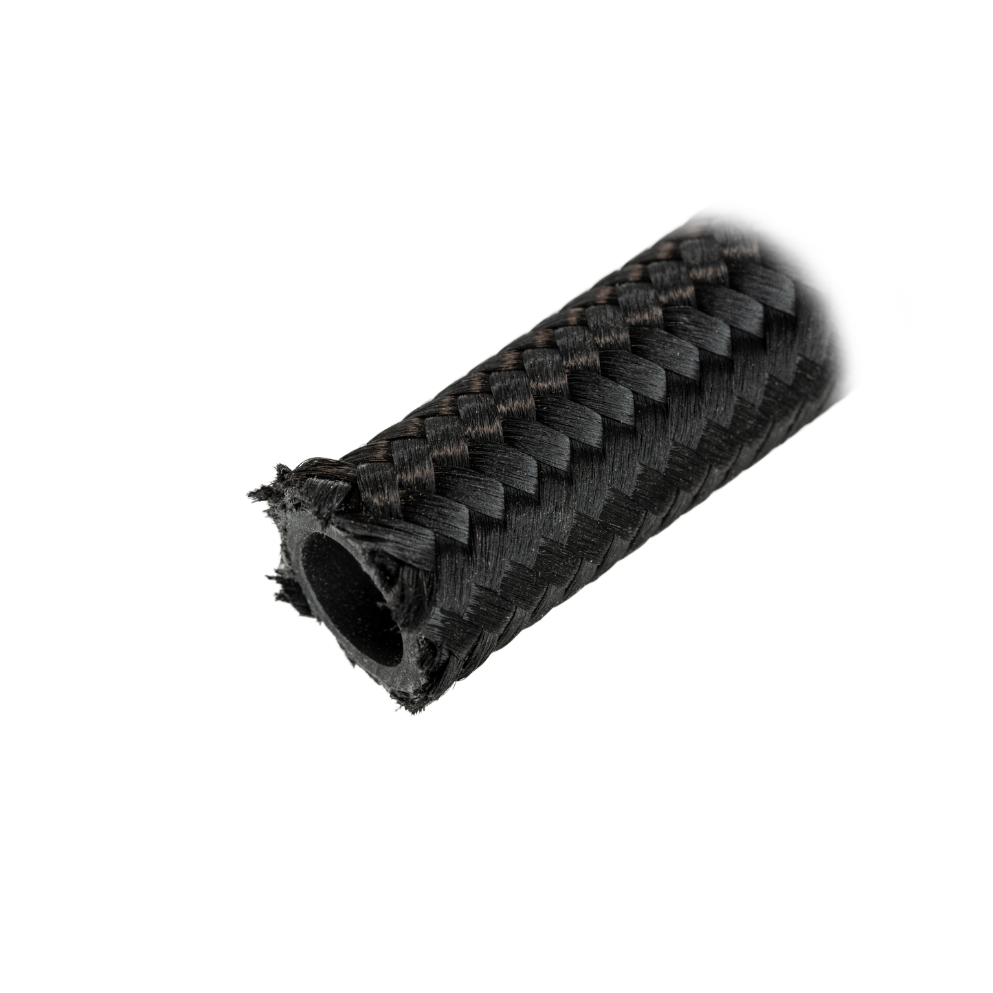 Black Nylon Covered Stainless Steel Braided Hose - Synthetic Rubber Liner - Per Foot