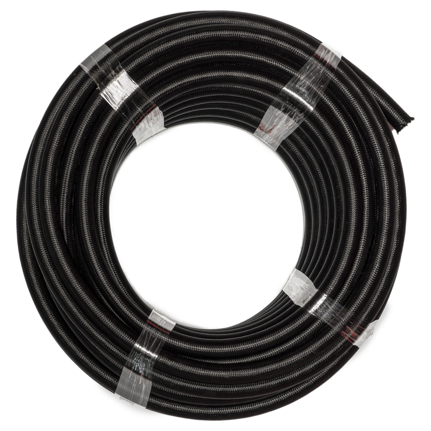 Black Nylon Covered Stainless Steel Braided Hose - Synthetic Rubber Liner - Per Foot