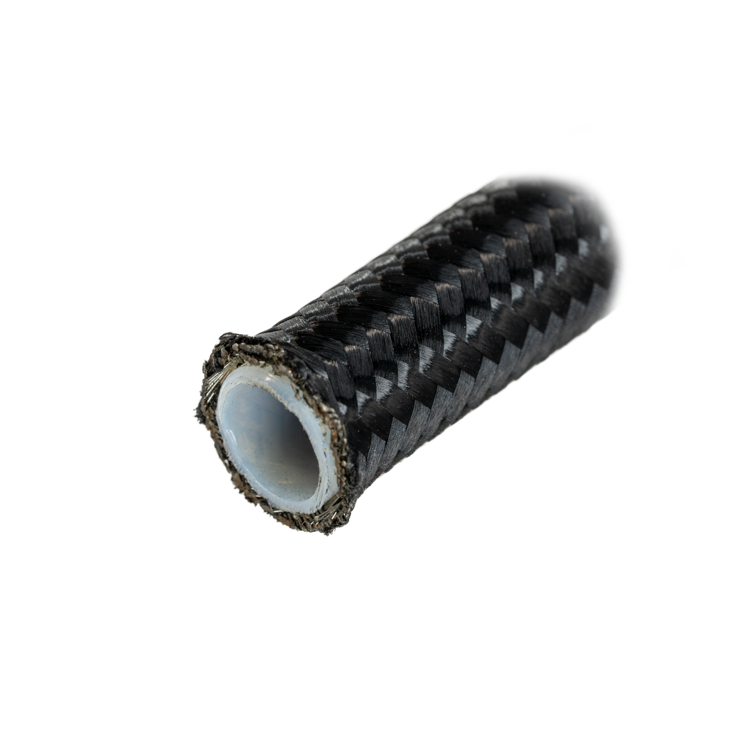 Black Stainless Steel Braided Hose - PTFE Liner - Per Foot