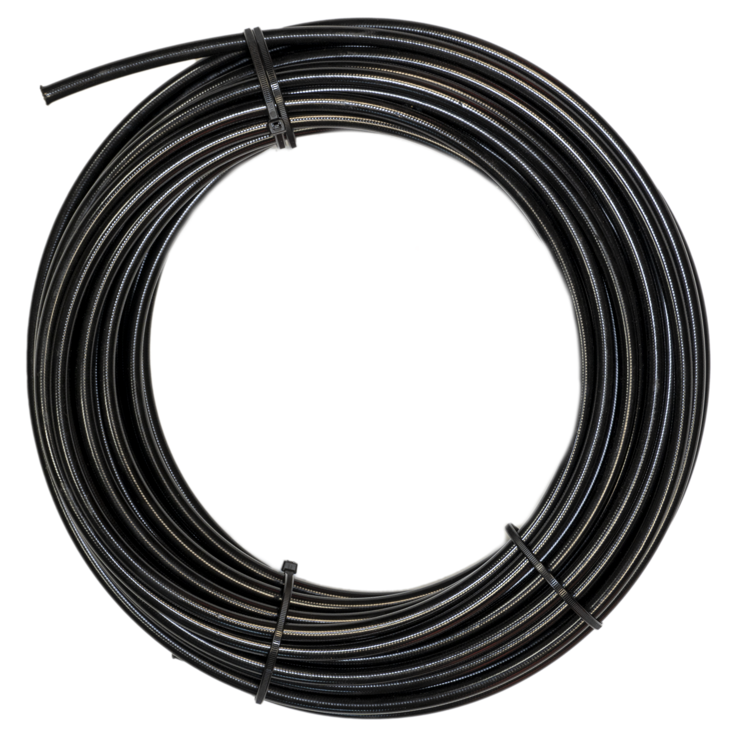 Black PVC Covered Stainless Steel Braided Hose - PTFE Liner - Per Foot