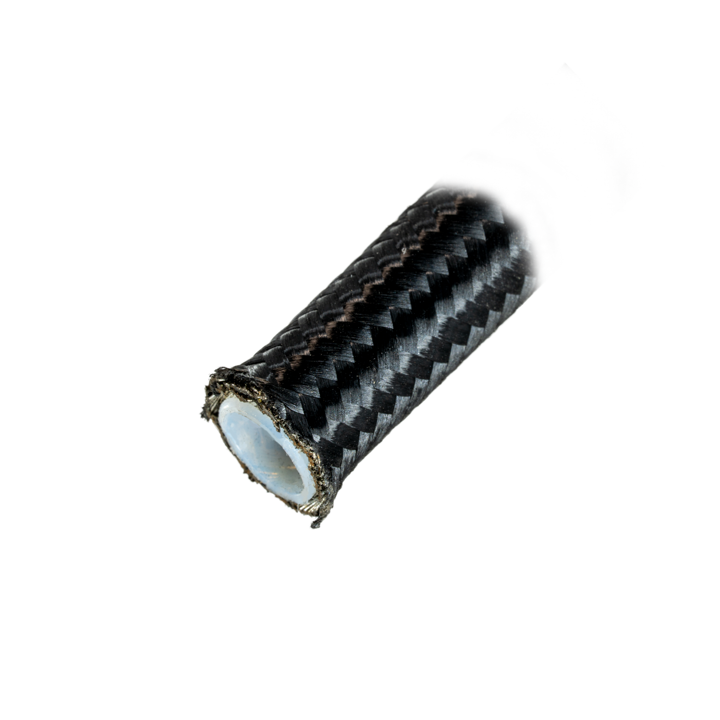 Black Nylon Covered Stainless Steel Braided Hose - PTFE Liner - Per Foot