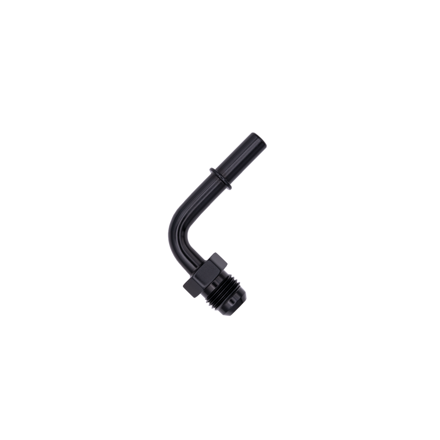 6AN x 5/16" 90 Degree Spring Lock Fuel Adapter - Male/Male