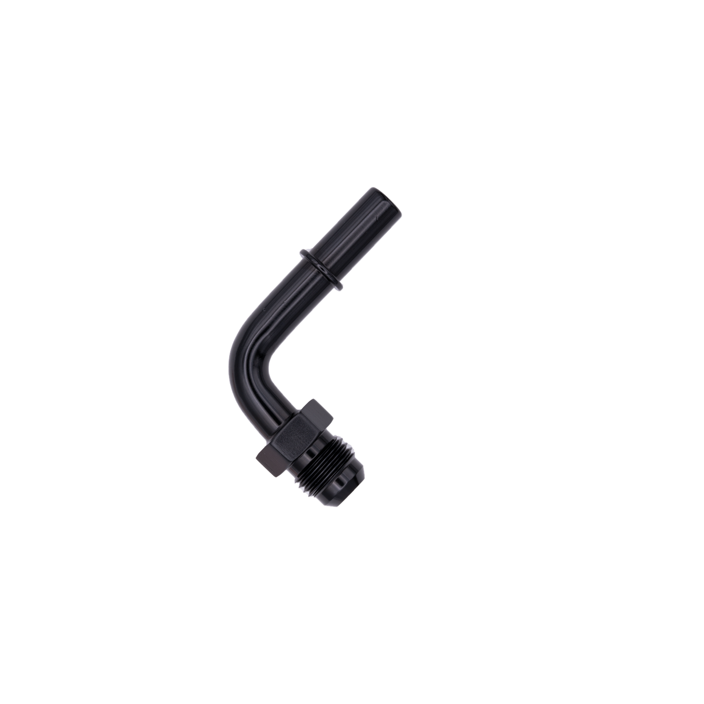 6AN x 3/8" 90 Degree Spring Lock Fuel Adapter - Male/Male