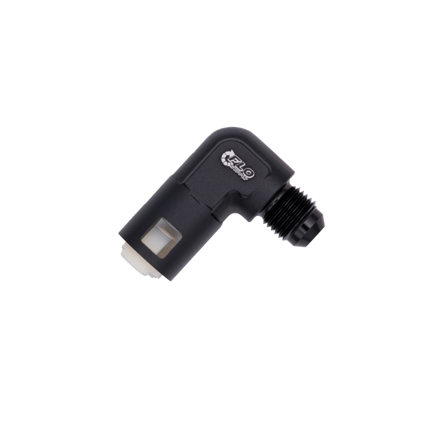 6AN x 3/8" 90 Degree Spring Lock Fuel Adapter - Male/Female
