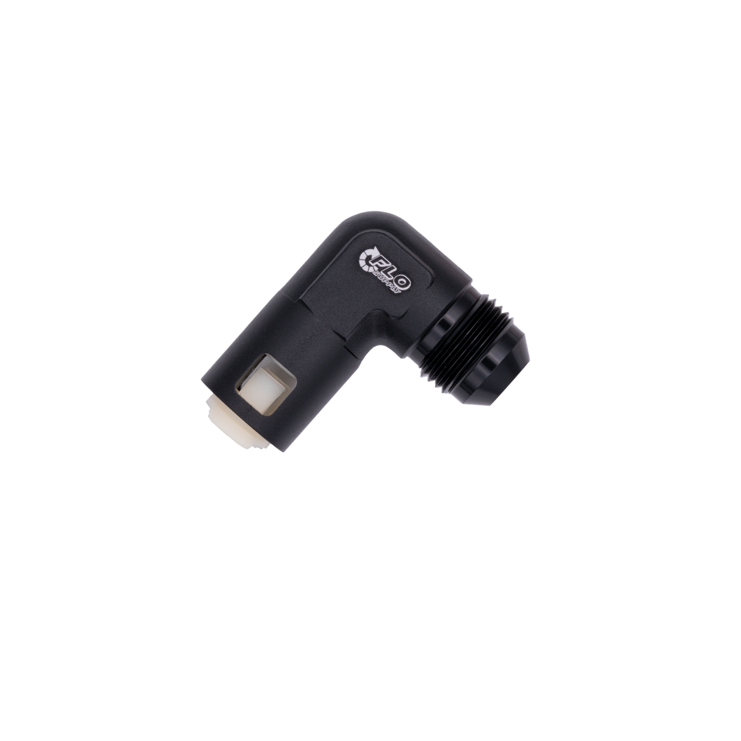 8AN x 3/8" 90 Degree Spring Lock Fuel Adapter - Male/Female