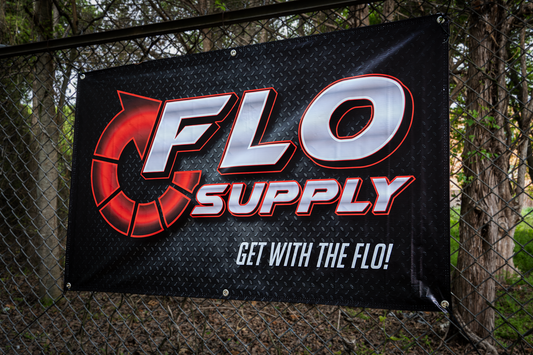 Flo Supply Banner - Black Background (3' x 5')