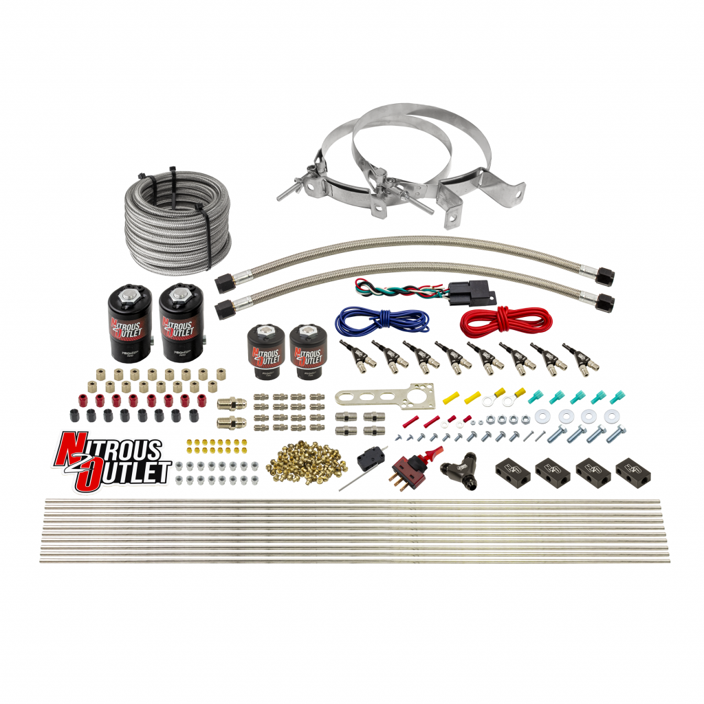 8 Cylinder Single Stage Direct Port Nitrous System - .112 Nitrous/.177 Fuel Solenoids - E85