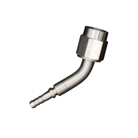 AN 45 Degree Crimped Female Hose End - Stainless Nut