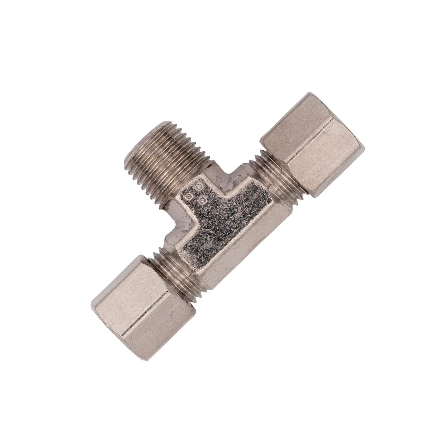 1/8" NPT x 3/16" Compression x 3/16" Compression Branch Tee Fitting