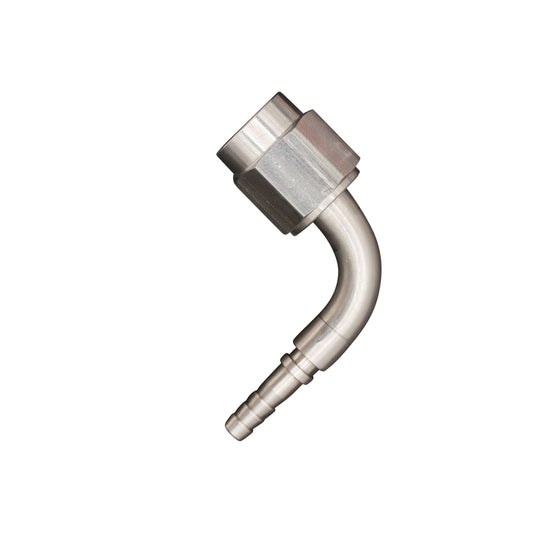 AN 90 Degree Crimped Female Hose End - Stainless Nut