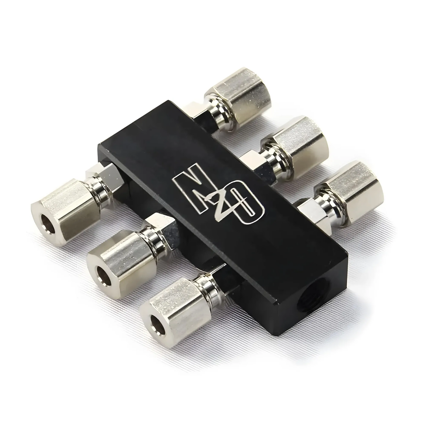 Compact Billet 1 in 6 Out Distribution Block With Compression Fittings