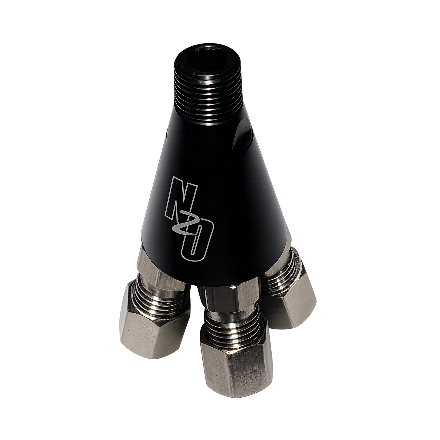 Nitrous Outlet Compact 1 in 4 out High Flow Shower Head Distribution Block - 3/16 Compression Fittings