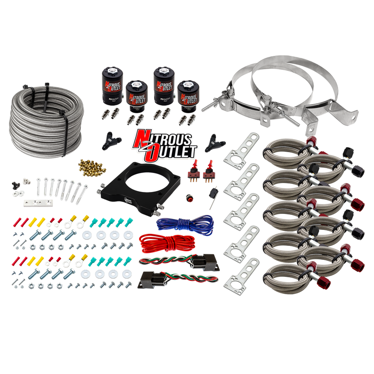 Nitrous Outlet Oxide Plate Systems 00-10116-00 Systems, EFI Plate, Wet Style, WOT Switch Activation, for Applications with 102mm LSX Intake, Chevrolet, Small Block LS, Kit thumbnail 2