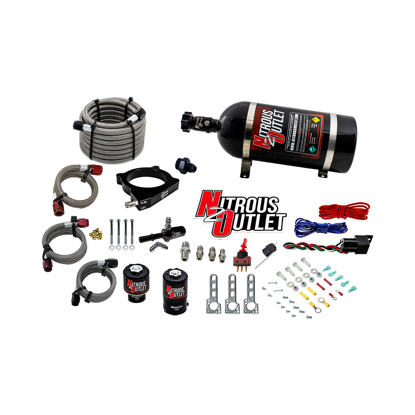Nitrous Outlet 2020–2026 Ford 7.3L OEM Godzilla Universal Throttle Body Plate Nitrous System (50–200 HP / 400+ HP Capable)
