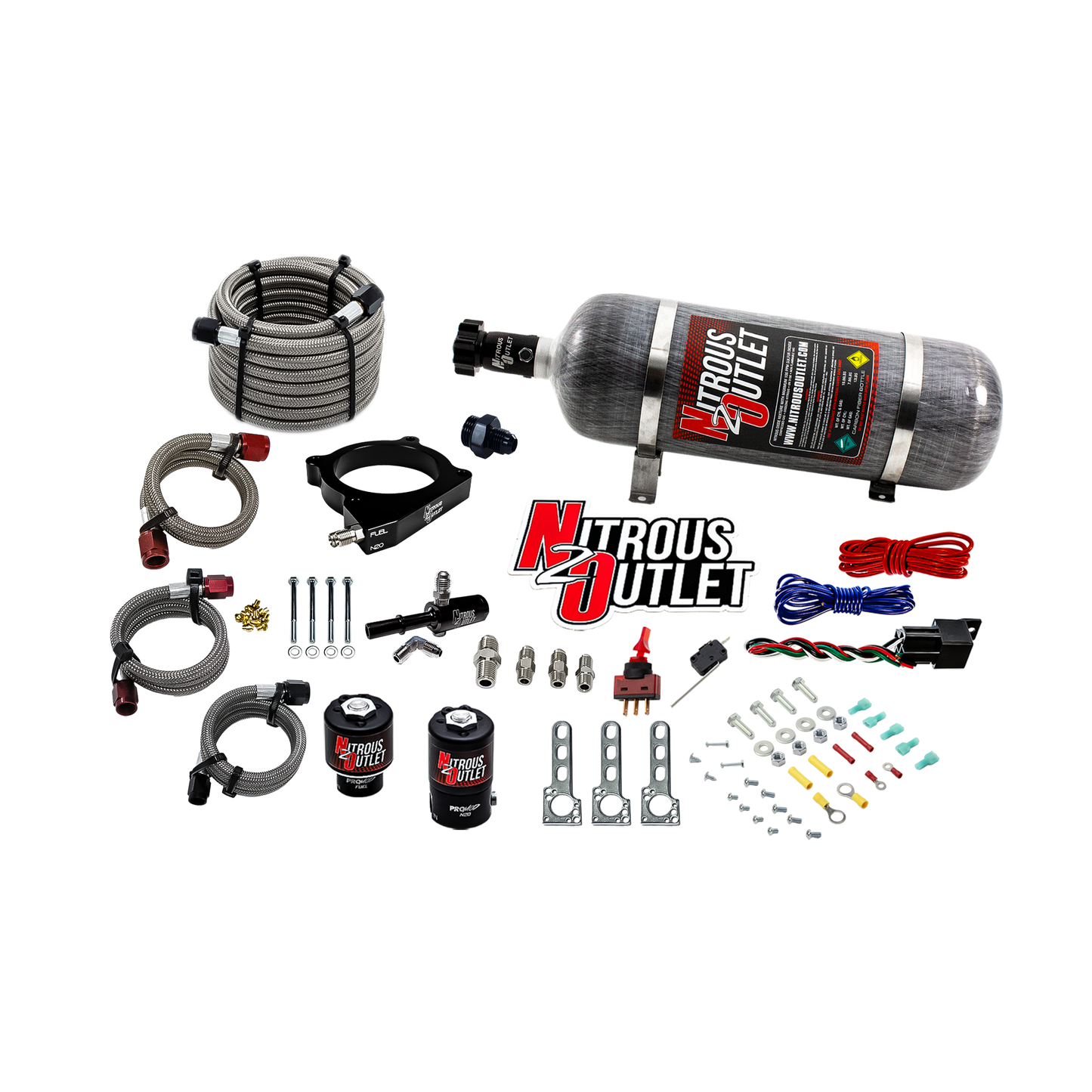 Nitrous Outlet 2020–2026 Ford 7.3L OEM Godzilla Universal Throttle Body Plate Nitrous System (50–200 HP / 400+ HP Capable)