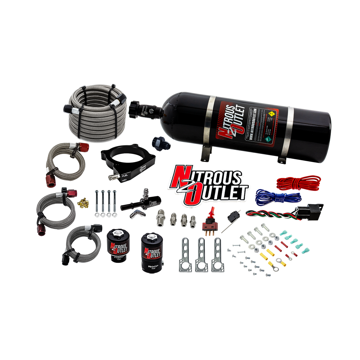 Nitrous Outlet 2020–2026 Ford 7.3L OEM Godzilla Universal Throttle Body Plate Nitrous System (50–200 HP / 400+ HP Capable)