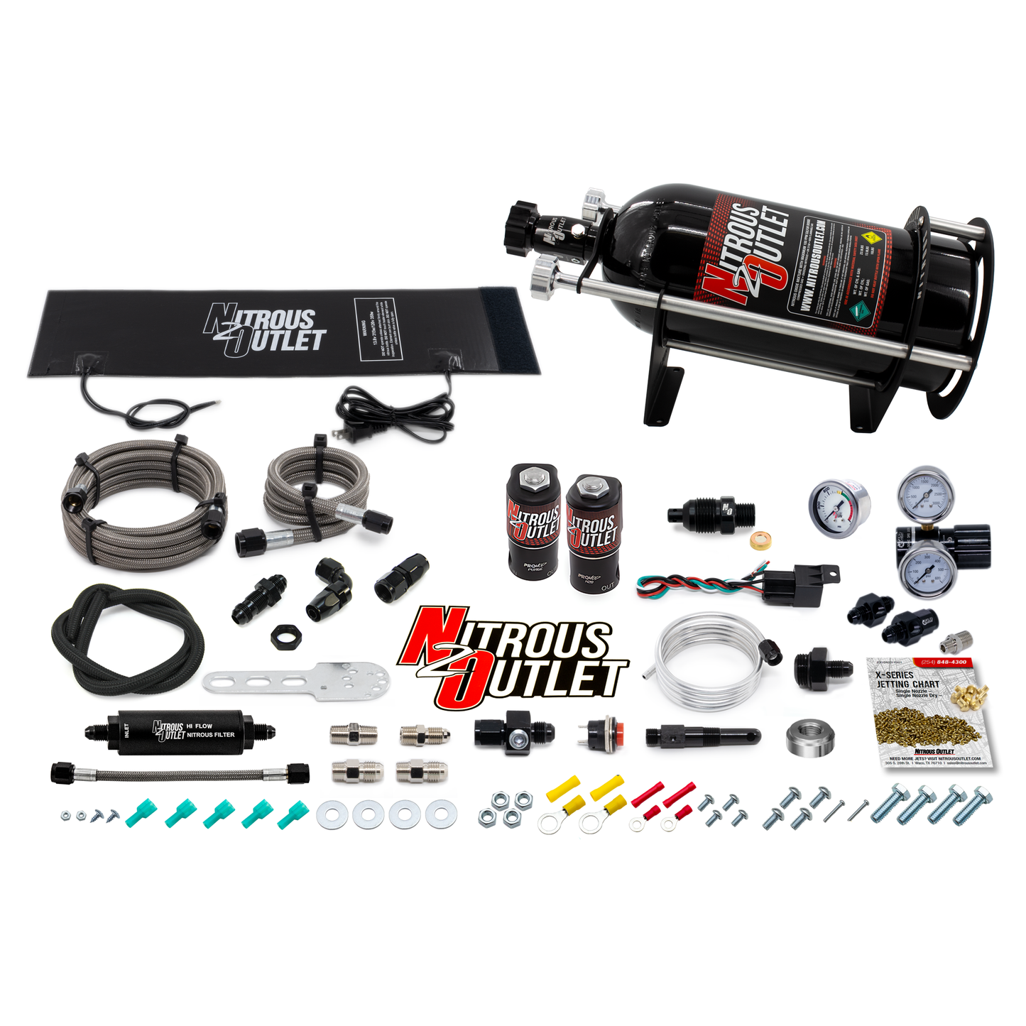 Nitrous Outlet Level 1 Dry Single Nozzle Boost-N-Juice System Package (35-200 HP)(Horizontal Mount)