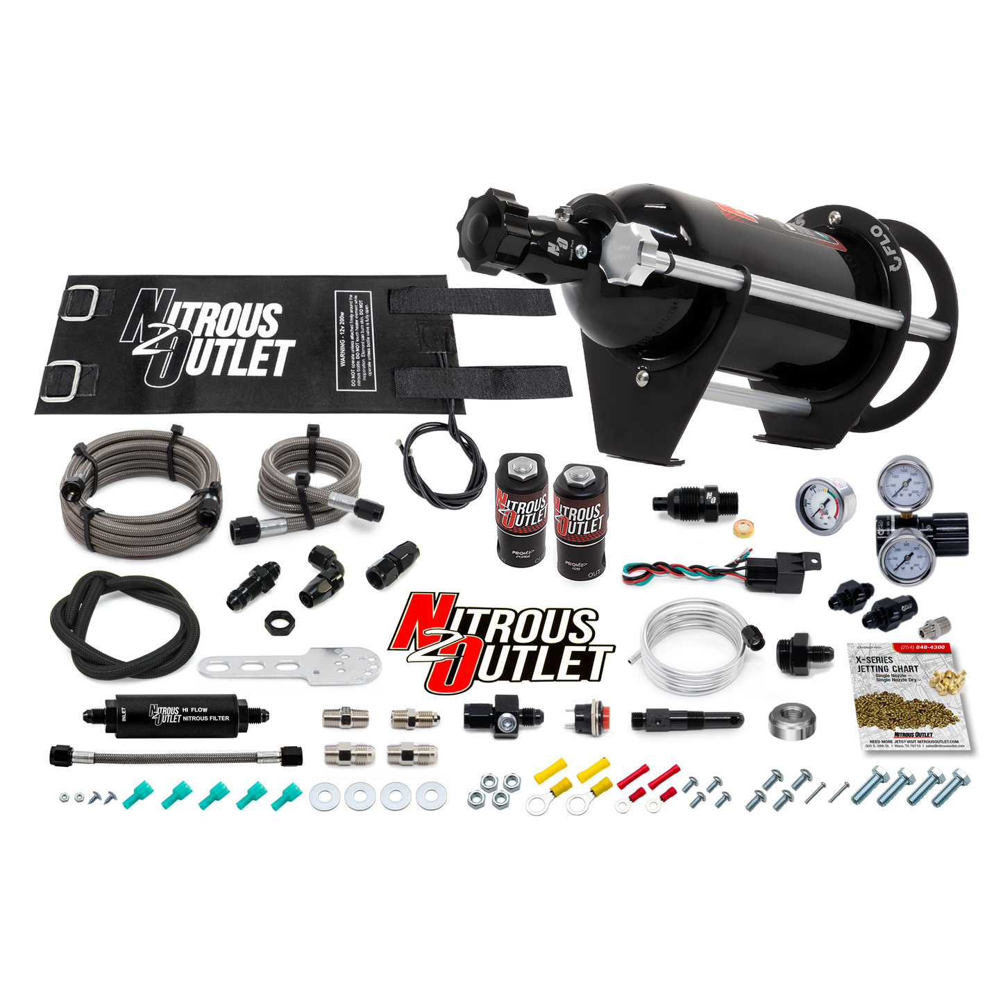 Nitrous Outlet Level 1 Dry Single Nozzle Boost-N-Juice System Package (35-200 HP)(Horizontal Mount)