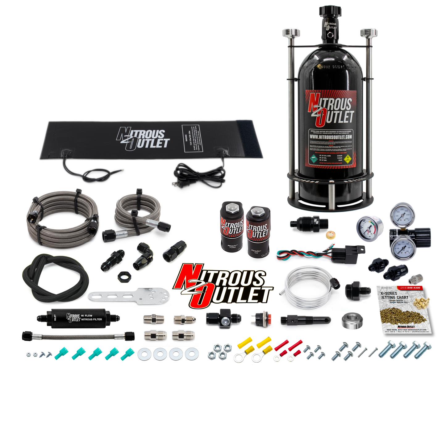 Nitrous Outlet Level 1 Dry Single Nozzle Boost-N-Juice System Package (35-200 HP)(Vertical Mount)