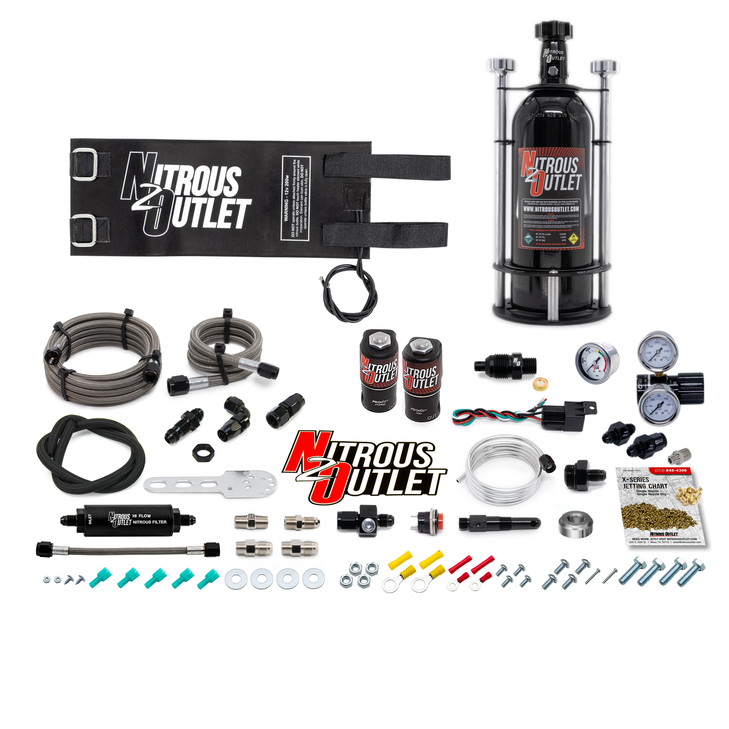 Nitrous Outlet Level 1 Dry Single Nozzle Boost-N-Juice System Package (35-200 HP)(Vertical Mount)