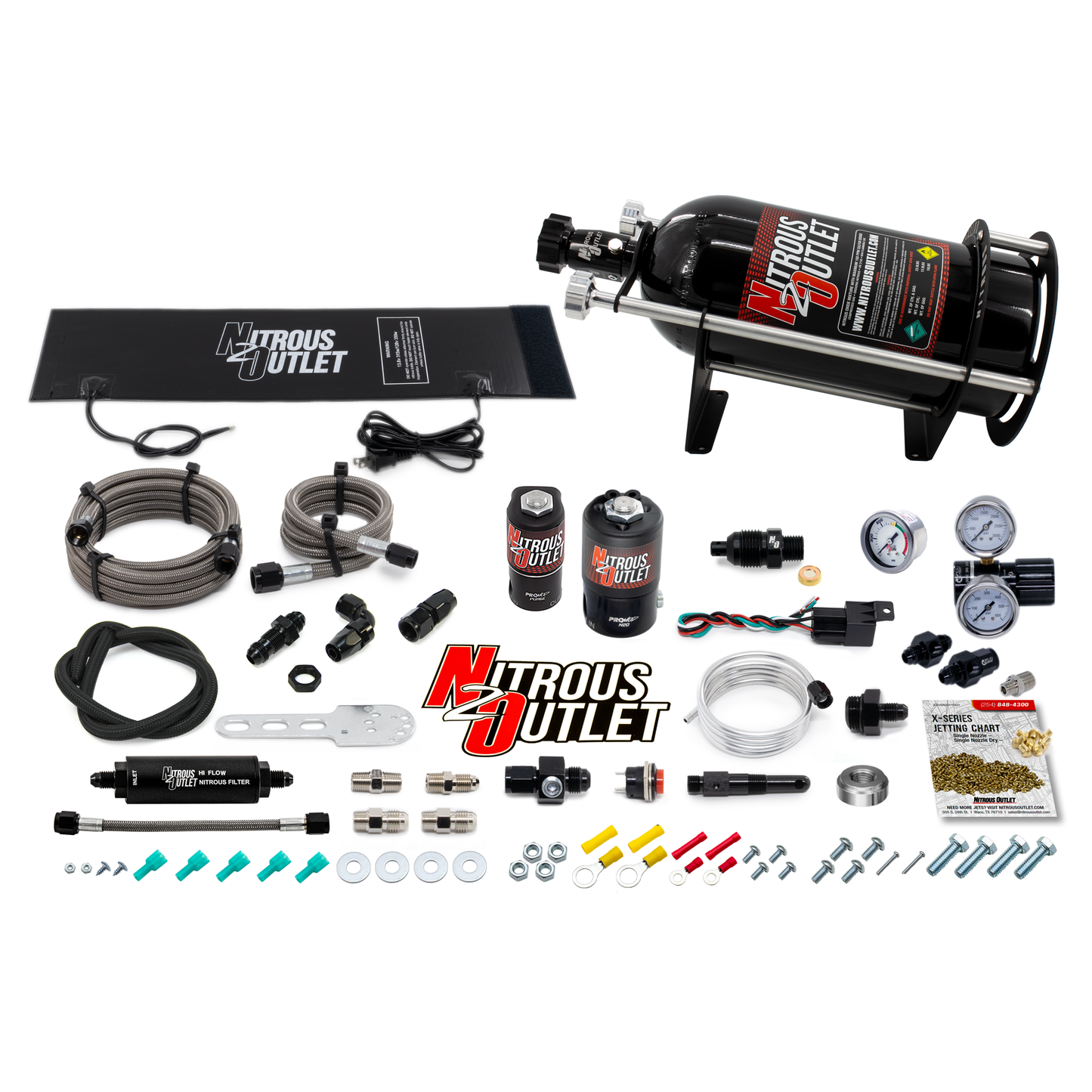 Nitrous Outlet Level 2 Dry Single Nozzle Boost-N-Juice System Package (35-300 HP)(Horizontal Mount)