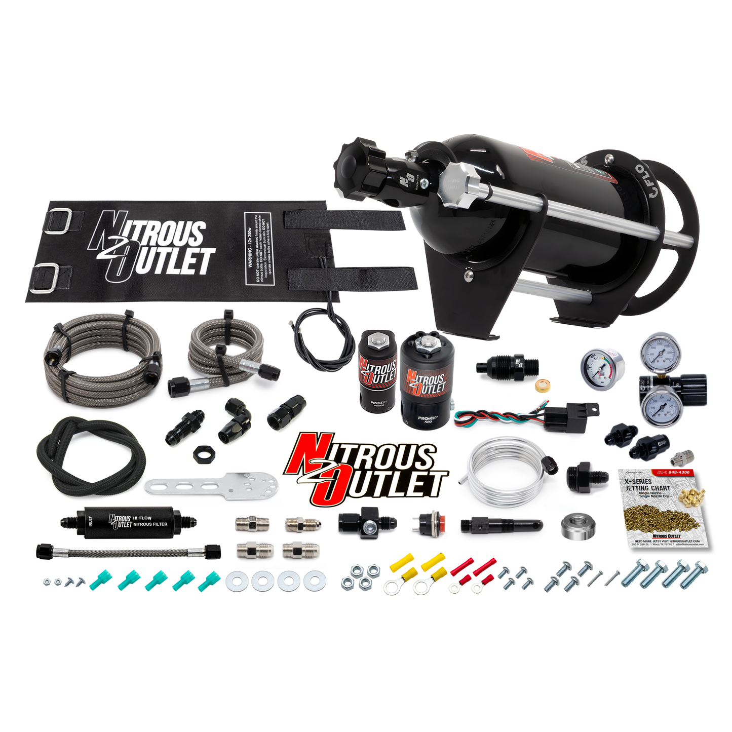 Nitrous Outlet Level 2 Dry Single Nozzle Boost-N-Juice System Package (35-300 HP)(Horizontal Mount)