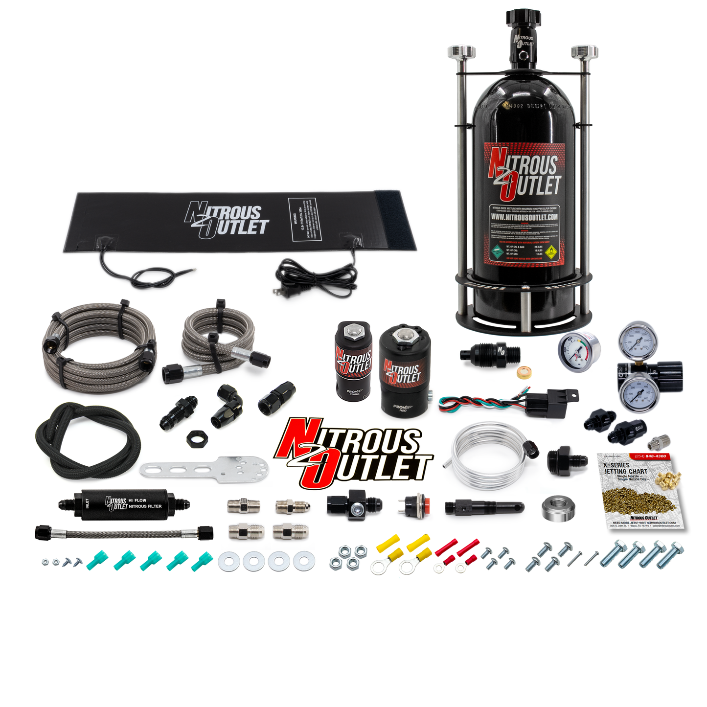 Nitrous Outlet Level 2 Dry Single Nozzle Boost-N-Juice System Package (35-300 HP)(Vertical Mount)