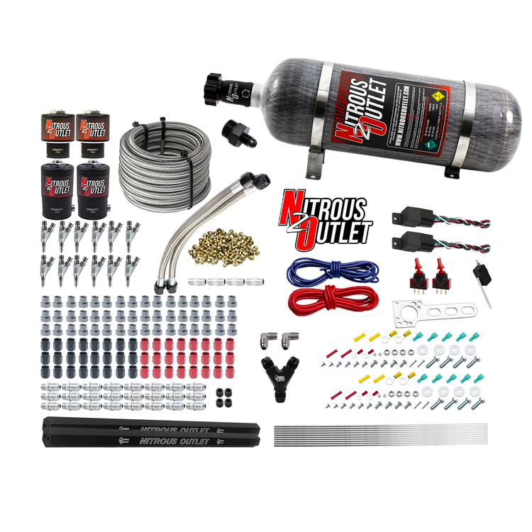 Nitrous Outlet Oxide Systems 00-10399-E85-R-SBT-DS-12 DS 6Cyl 4 Sol Direct Port Sys w/ Dual Rail E85 Hi PSI(12Lb Bottle)(SBT Noz) thumbnail 2