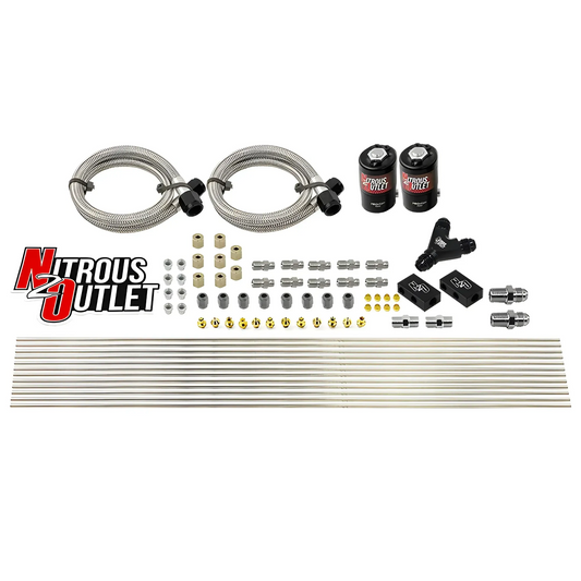 Dry 8 Cylinder Solenoid Forward Direct Port Conversion Kit - .122" Orifice - Distribution Blocks - Compression Fittings