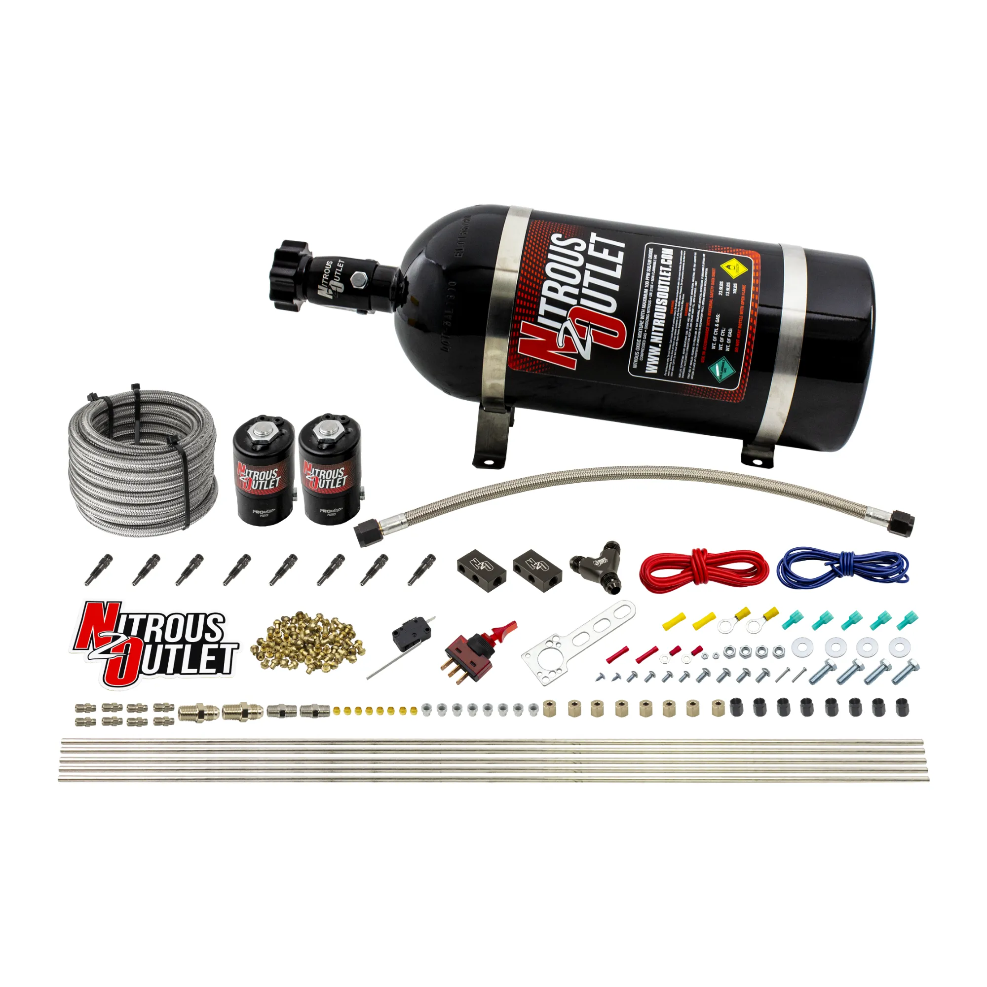 Nitrous Systems 8 Cylinder Dry Direct Port System - .122 Nitrous - Straight Blow Throu ...