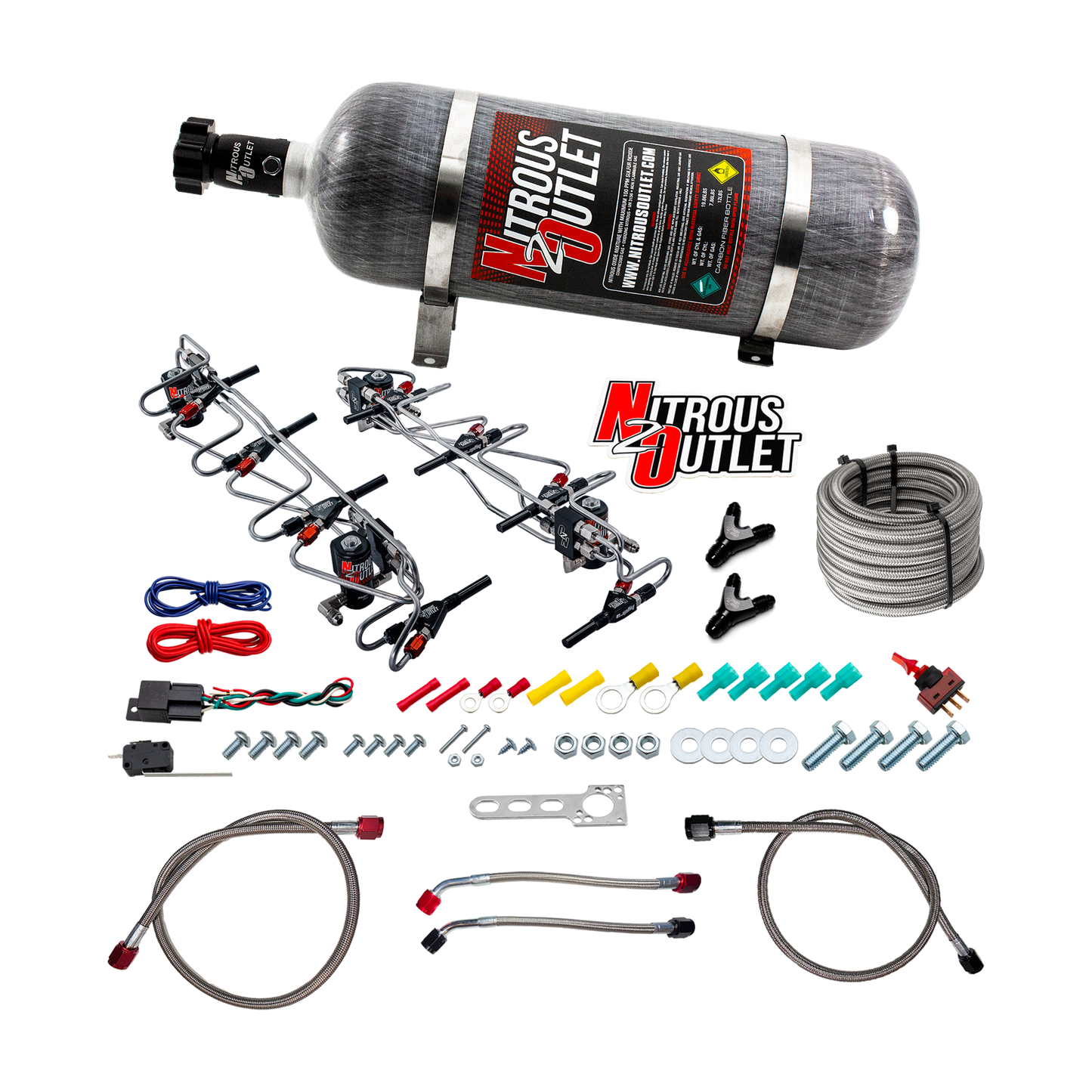 Nitrous Outlet 8 Cylinder Wet Direct Port System - Kong Gen3 LSA/LS9 Billet Supercharger Lid