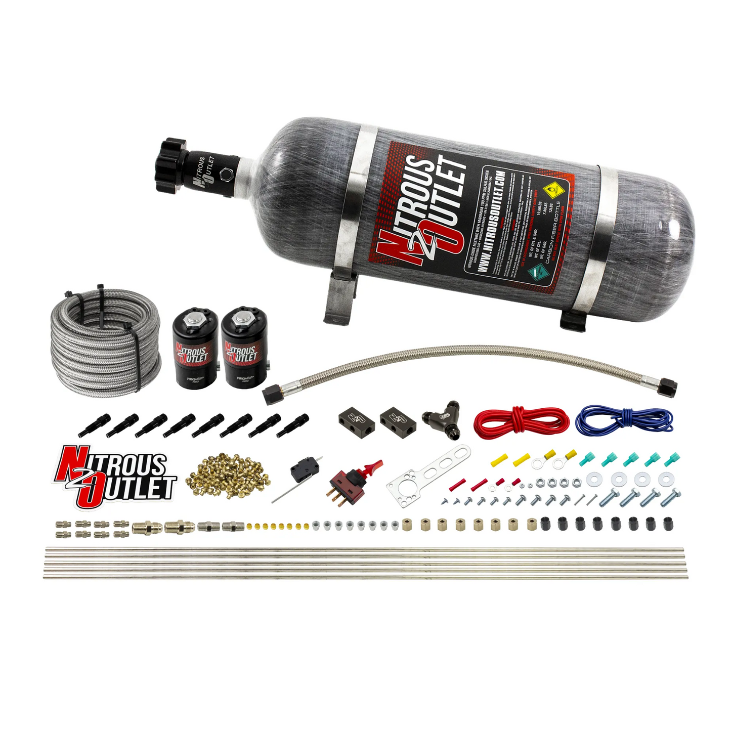 8 Cylinder Dry Direct Port System - .112 Nitrous - Straight Blow Through Nozzles