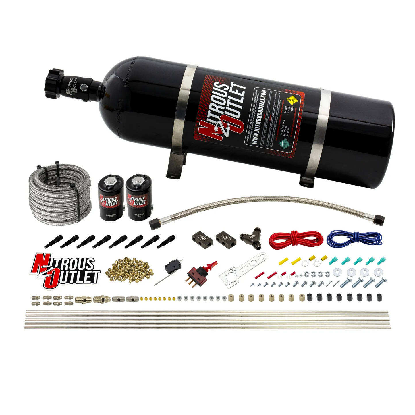 8 Cylinder Dry Direct Port System - .112 Nitrous - Straight Blow Through Nozzles