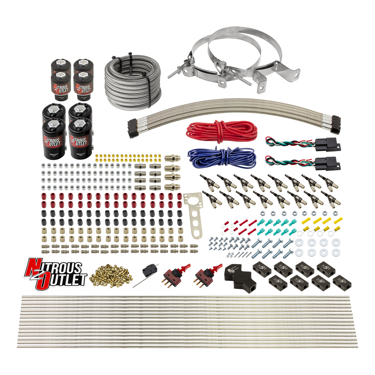 8 Cylinder Dual Stage Direct Port Nitrous System - .122 Nitrous/.177 Fuel Solenoids