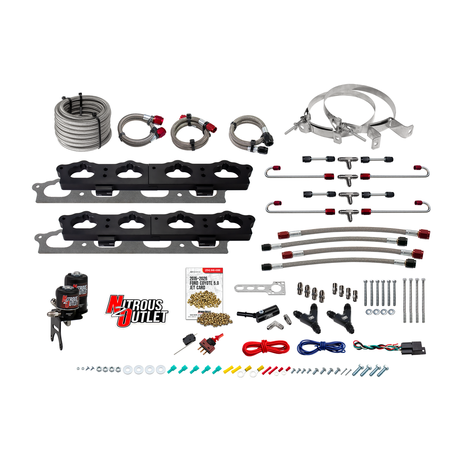 2011-2017 Ford 5.0 Coyote Intake Spacer Plate System - Gas/E85 (45-55psi)(200-450HP) — No Bottle