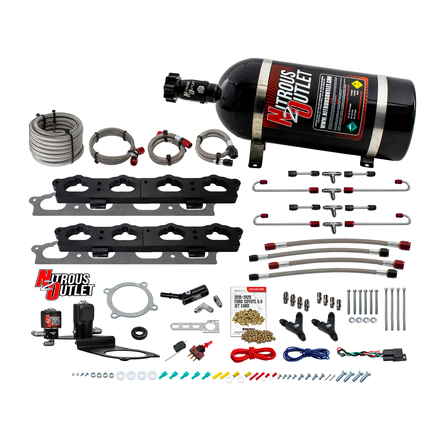 2018-2023 Ford 5.0 Coyote Intake Spacer Plate System - Gas/E85 (45-55psi)(200-450HP) — 10lb Bottle