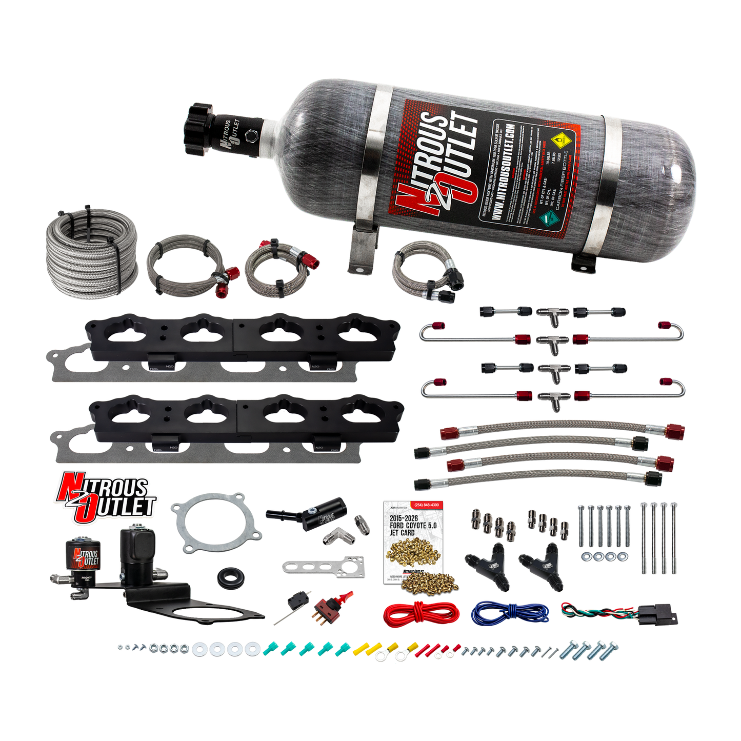 2018-2023 Ford 5.0 Coyote Intake Spacer Plate System - Gas/E85 (45-55psi)(200-450HP) — 12lb Bottle
