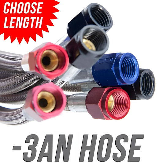 3an Stainless Steel Braided Hose (Red Fitting)