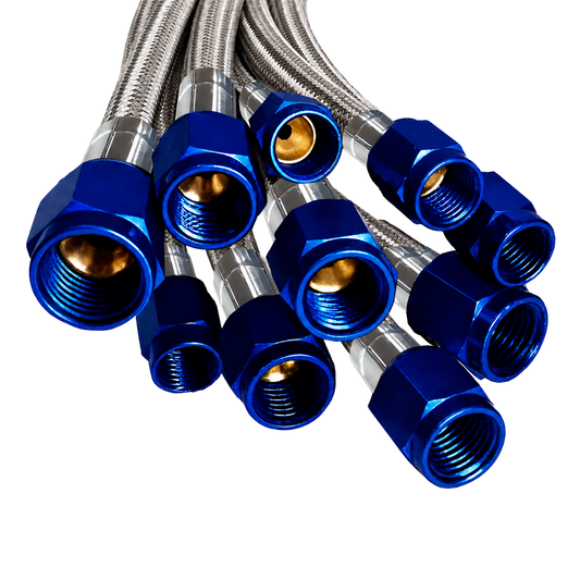 Race Stainless Steel Braided Hose (Blue Fitting)