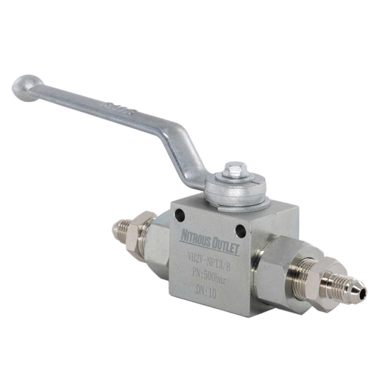 Nitrous Outlet Stainless Steel Inline Shut Off Ball Valve - 7,250 PSI (4AN, 6AN, or 8AN)
