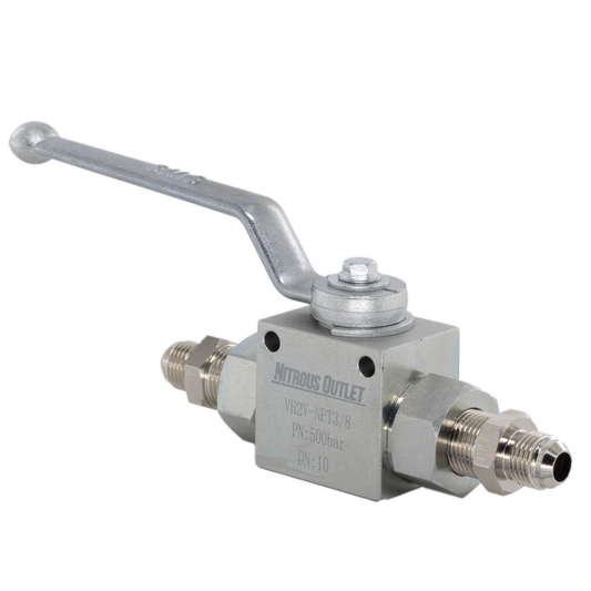 Nitrous Outlet Stainless Steel Inline Shut Off Ball Valve – 7,250 PSI / 6AN Fittings