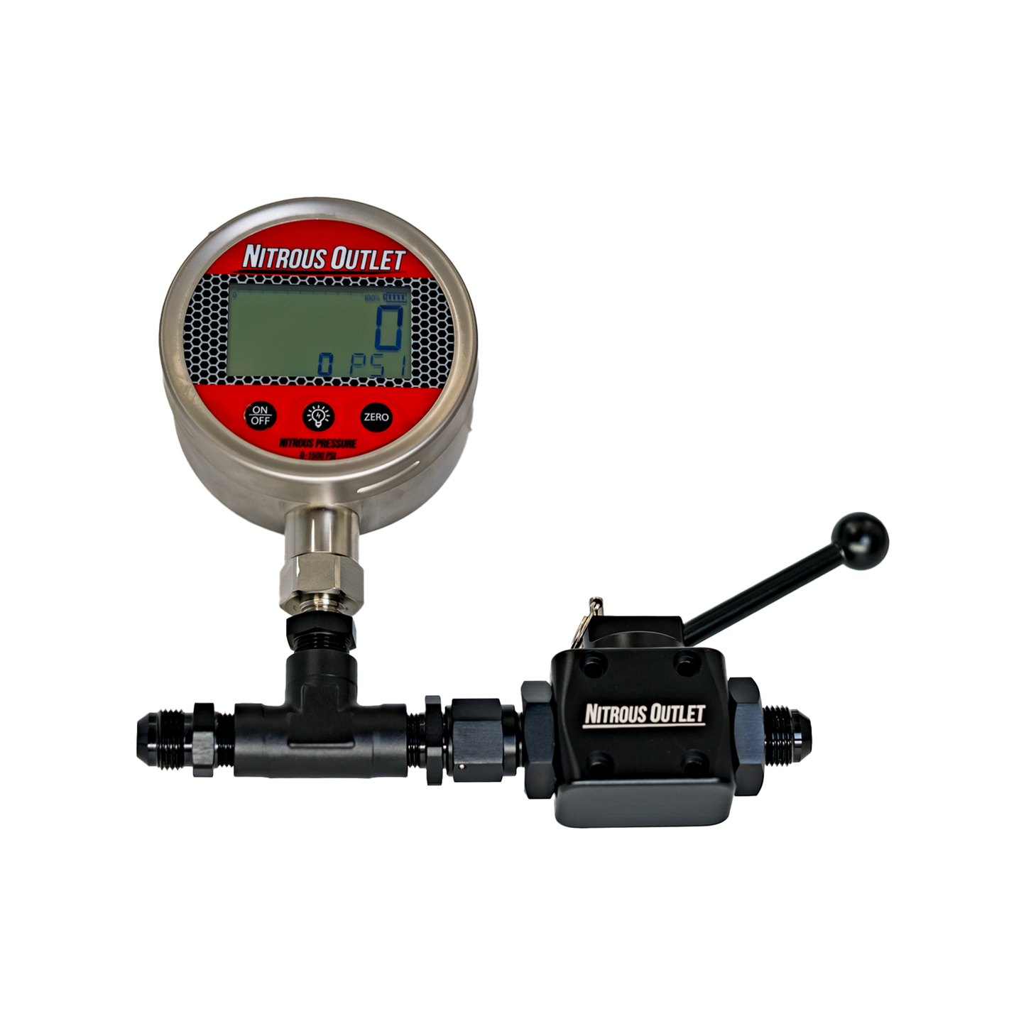 PowerFlow Max High Flow Inline Billet Ball Valve & Gauge - .512" ID (6AN or 8AN)