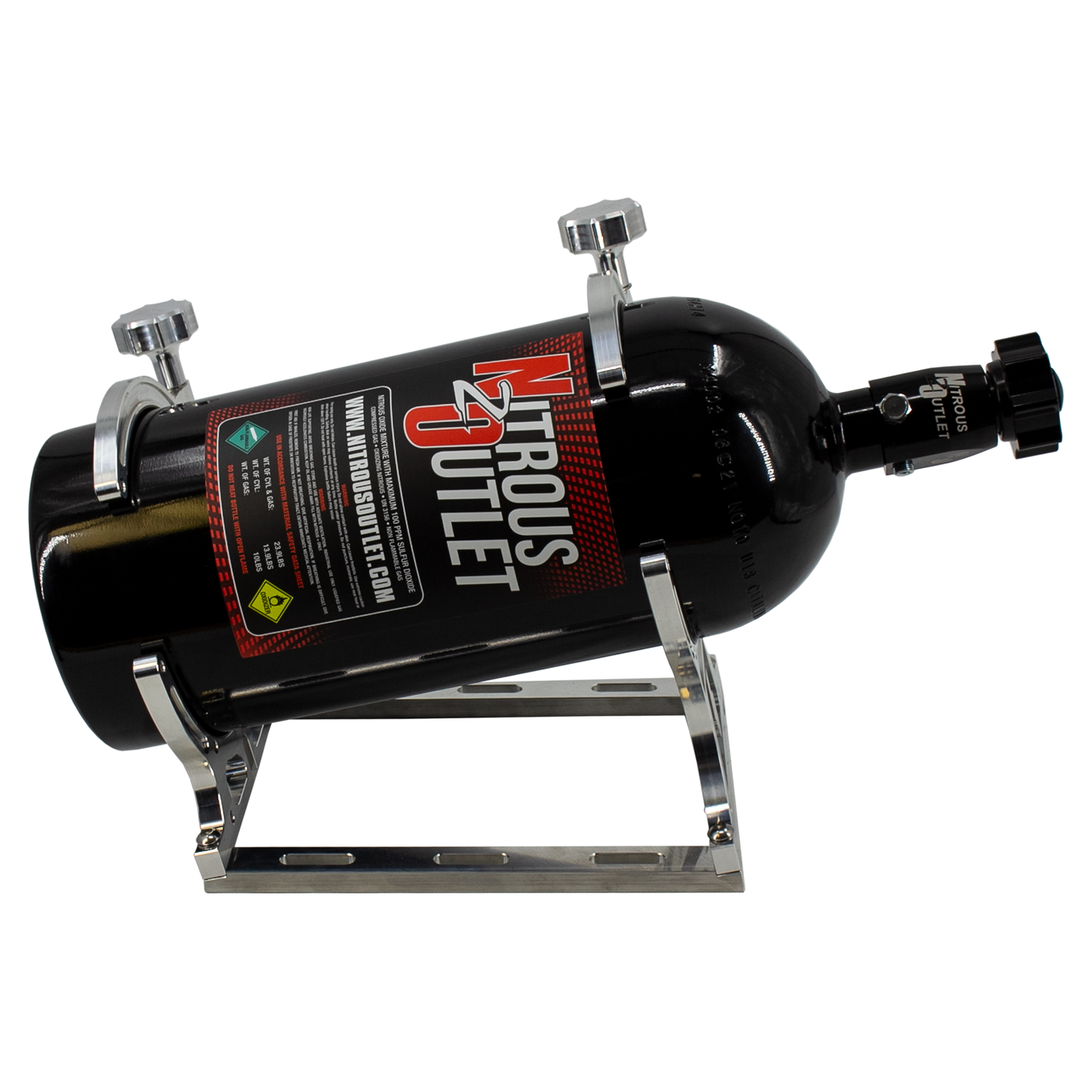 Demotor Performance Polished Aluminum Nitrous Oxide Single Bottle Holder Bracket – 7 Inch
