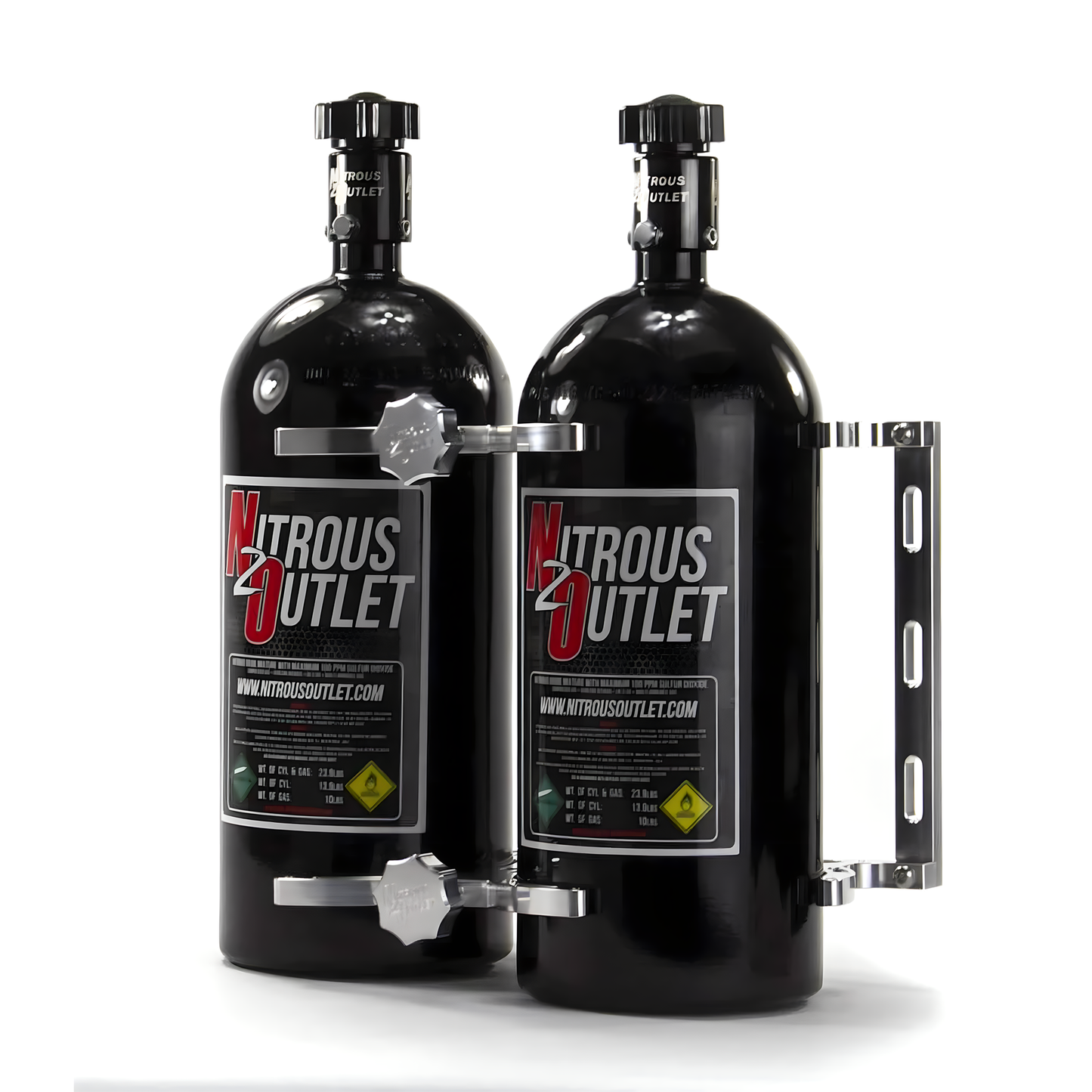 Vertical Dual Billet Heated Nitrous Bottle Bracket With Rubber Bottle Isolators
