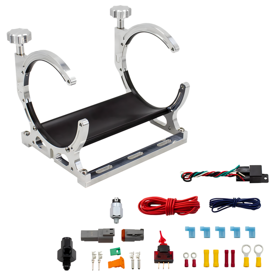 Vertical Automatic Billet Heated Nitrous Bottle Bracket with Install Accessories
